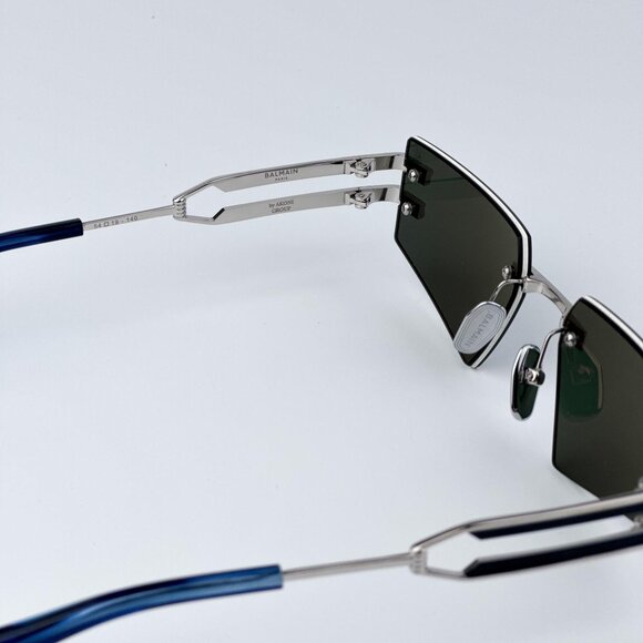 Balmain FIXE BPS-123E-54 Women BRAND NEW Sunglasses Titanium Silver Blue Mirror - Picture 9 of 12